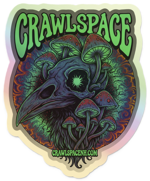 Psychedelic Crow Foil Sticker